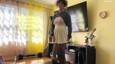 She lost the bet cuz huge dildos couldn't compare to real dick MILF gets stuffed raw while eating ass