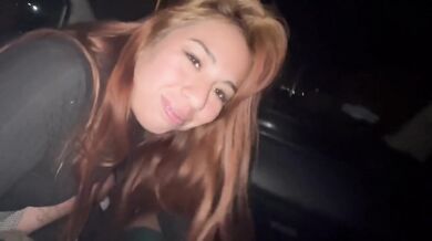 Fucking on the street before soccer with a big creampie