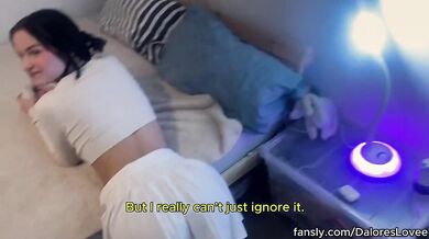 Step sister takes my dick for the first time while licking her shaved pussy