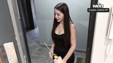 Wife almost caught fucking our neighbor with her babe face and perfect body