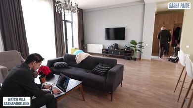 Estate agent takes young blonde wife hard while cuckold husband works