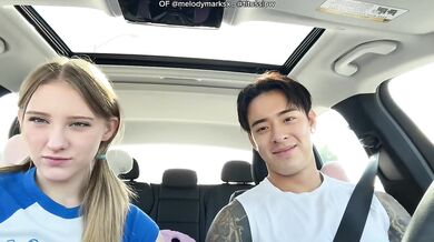 Accidental coffee stop ended with my boyfriend fucking me raw in the backseat cumshot galore
