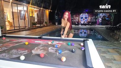 Latina wife gets mercilessly fucked on pool table till big dick blows thick load deep in her pussy