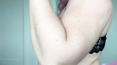 Flashing crotchless lingerie try on haul natural busty pink hair