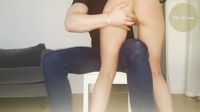 Stepdad Destroys Slutty Schoolgirl with Rough Fingering Until She Gushes