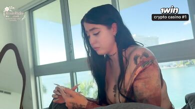 Hot Russian stepsis rides bare without panties doggystyle POV deepthroat facefuck