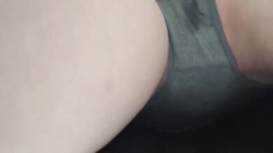 Squirted wet panties in packed train handjob teased to orgasm