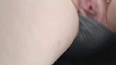 Squirted wet panties in packed train handjob teased to orgasm