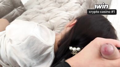 Stepmom’s Ponytail Yanked While Cum Fills Her Throat POV