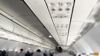 Cock Flashed on Plane Stranger Cums in Two Minutes Raw Public Handjob
