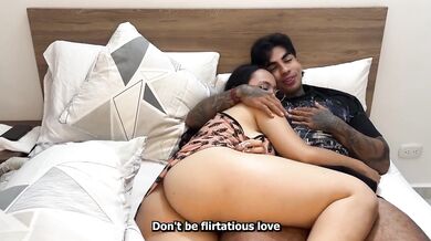 My careless boyfriend left me alone with his best friend now we're fucking in the bedroom
