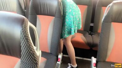 Crazy Man Flashes His Cock On Bus Girl Helps Him Cum Right There