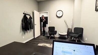 Hot secretary gets railed in doggy style then gushing facial