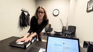 Hot secretary gets railed in doggy style then gushing facial