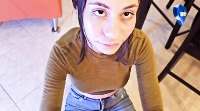Strange girl in my room begged for my huge cock while doggystyle fucked her tight teenage pussy