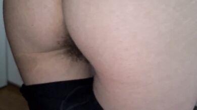 My busty wife's hairy pussy ruined before work cum soaking her bra