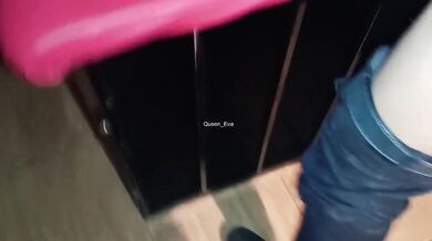 Cuckold husband caged while his busty wife takes it from her lover