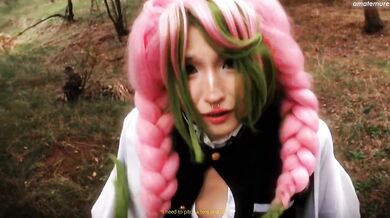 Mitsuri Cosplay ruined by rough big dick creampie deep throat WMAF