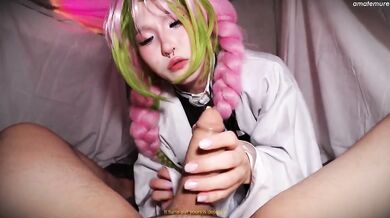 Mitsuri Cosplay ruined by rough big dick creampie deep throat WMAF