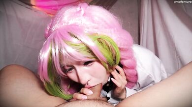 Mitsuri Cosplay ruined by rough big dick creampie deep throat WMAF