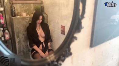 Stepmother’s toilet betrayal deep throat cumshot on face