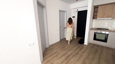 I paid her cleaning fees with my tight pussy bulging hourglass MILF