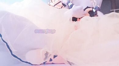 Little Halloween princess gets ruined by her soaked pink pussy