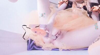 Little Halloween princess gets ruined by her soaked pink pussy