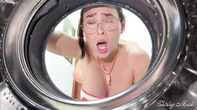Step sister gets ruined doing laundry huge facial big dick