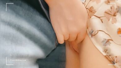 Stranger fingers under skirt on city bus deep public fingering fantasy