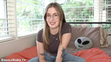 Quiet ecstasy fucking girlfriend at parents' house Emma Ruby ASMR