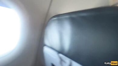 Stewardess nearly caught sucking my cock on the plane