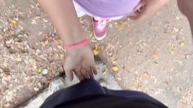 Sex on the street with a super hot Colombian deep throat and outdoor creampie