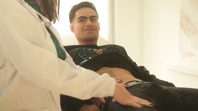 My doctor checks my low pain while her big curvy ass bends me over