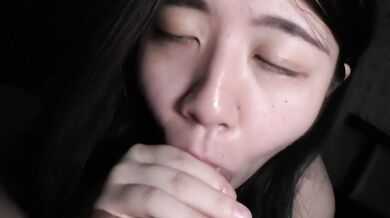 Horny wife deep throats every last drop cumshot jawbreaking blowjob