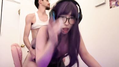 Gamer goth stepsis rides big ass cowgirl creampie