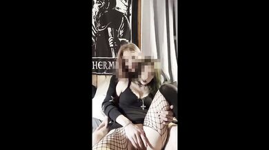 Goth Girl In Fishnets Wrecks Twink Boyfriends Cock Raw And Rough
