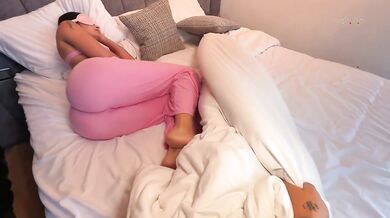 My roommate wakes me up with his thick cock Destroyed by cum shot in pussy