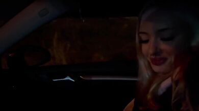 sweet blonde on highway get throat fucked deep in car