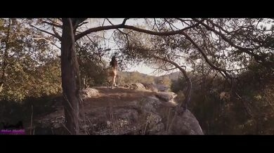 Milf Melisa Mendini nude forest walk showing off her natural tits pussy and ass spread