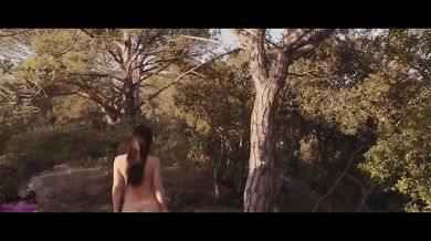 Milf Melisa Mendini nude forest walk showing off her natural tits pussy and ass spread