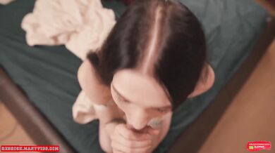 Real couple’s cozy fuck explodes with thick creampie surprise POV deepthroat
