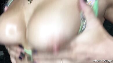 Oiled Up Abella Danger fucks herself raw with toys