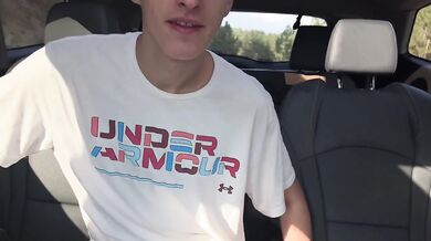 Twink shattered in car by busty girl and monster cock
