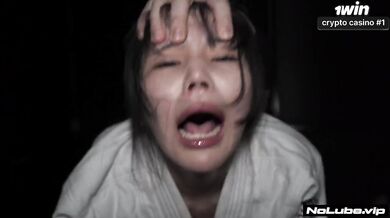 Asian teen destroyed by euro dicks choking loud moaning screaming real facial