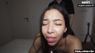 Asian teen screaming hardcore POV destroyed by rough sex