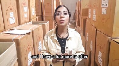 Boss destroys secretary in warehouse her big ass claps while cum drips