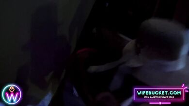 Brunette wife bends backwards moaning as wet pussy gets stuffed hard in POV