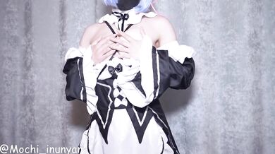 Rem's desperate climax white stockings and toys squirt