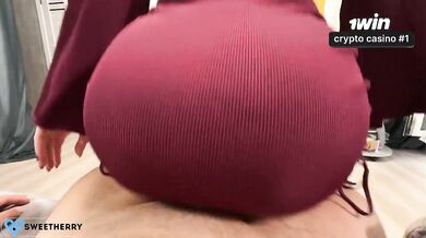 Homemade POV fucking wife’s big ass doggystyle before dinner